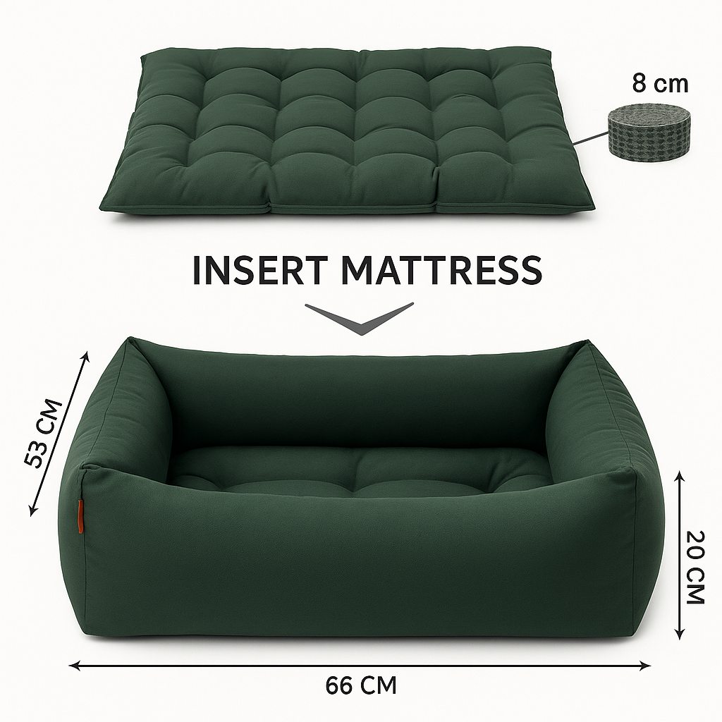 PetLux Orthopedic Reversible Pet Bed – XXL Soft Velvet Sofa for Dogs & Cats (Green)